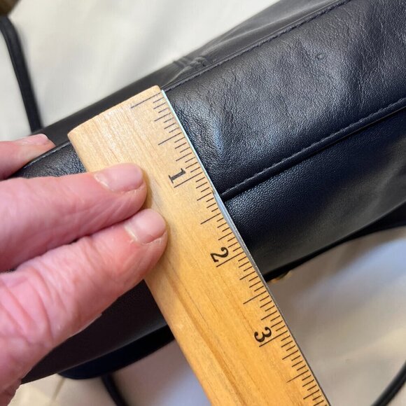 Bechamel  Clutch.& Shoulder &  Crossbody Black  Leather gold tone hardware - Picture 10 of 10